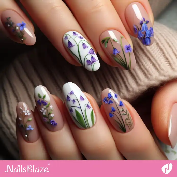 Bluebell Forest Flower Nails | Love the Forest Nails - NB2860